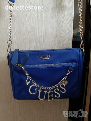 Оригинална чанта на GUESS синя, снимка 7 - Чанти - 37894340