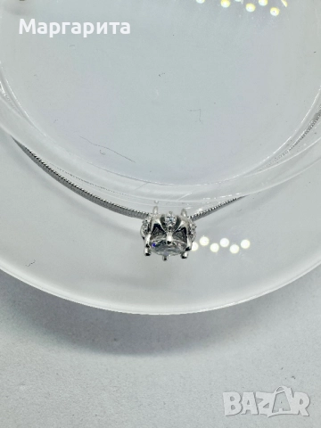 Сребърна гривна с мойсанит (диамант ) 0.5 карата, снимка 7 - Гривни - 52059314
