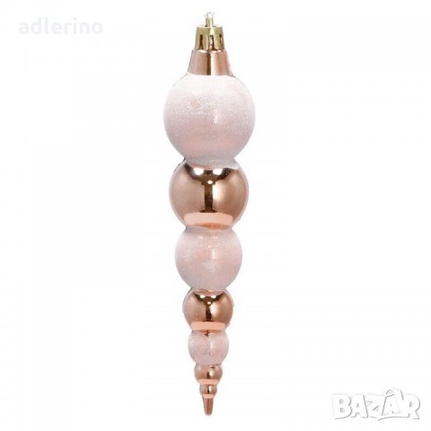 Коледни топки за украса, украса за елха МЕГА, 152 броя, златисто розово, коледна украса, снимка 2 - Декорация за дома - 34160369