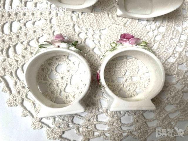 ROYAL ALBERT красиви пръстени за салфетки от костен порцелан от Англия, снимка 9 - Антикварни и старинни предмети - 52336298