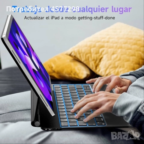 Калъф-клавиатура HOU MF-12 за iPad Pro 12.9 инча, магнитна плаваща магическа клавиатура за iPad Pro, снимка 2 - Таблети - 52741636