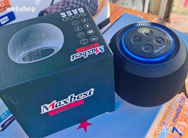 Преносима блутуд колонка Maxbest 10W с FM радио, плътен бас и силен звук, снимка 1