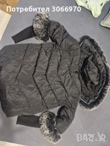 Зимно яке с богат пух на качулката, снимка 2 - Якета - 52514223