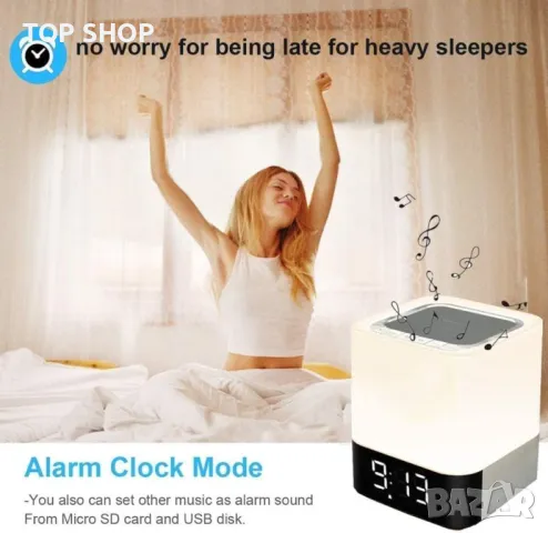 Waiybbit 5 в 1 лампа с Bluetooth високоговорител, LED сензорна, преносима безжична, USB акумулаторна, снимка 4 - Лед осветление - 49511608