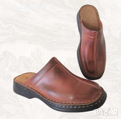 Шофьорско мъжко сабо изцяло от ЕСТЕСТВЕНА кожа / българско, снимка 4 - Ежедневни обувки - 36318984