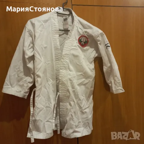 кимоно за карате и боини спортове с бял и жълт колан , снимка 2 - Спортна екипировка - 47968631