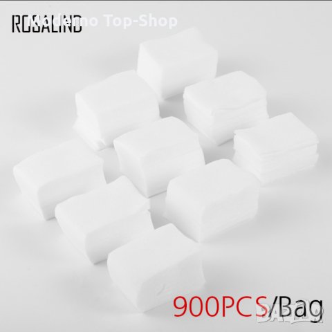 Памучни тампони без власинки Rosalind 900 броя / сваляне на лепкав слой, снимка 3 - Продукти за маникюр - 34713529