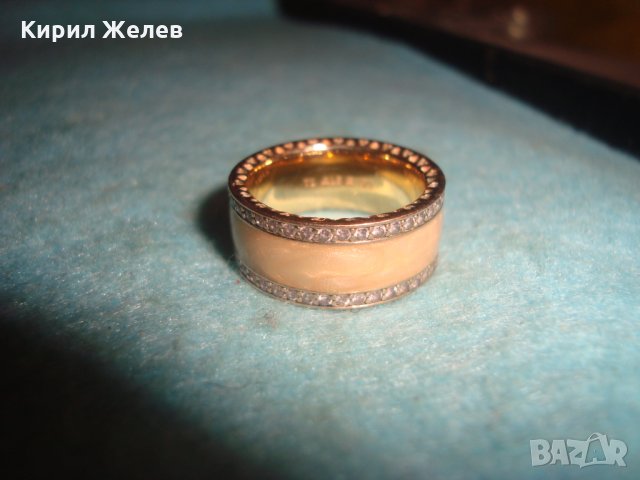 T1 ALE R 50 ПОЗЛАТЕН СКЪПОЦЕНЕН ЕМАЙЛИРАН ПРЪСТЕН PANDORA МАРКОВО ФЕШЪН БИЖУ с ДИАМАНТЧЕТА 25266 , снимка 13 - Пръстени - 34884063