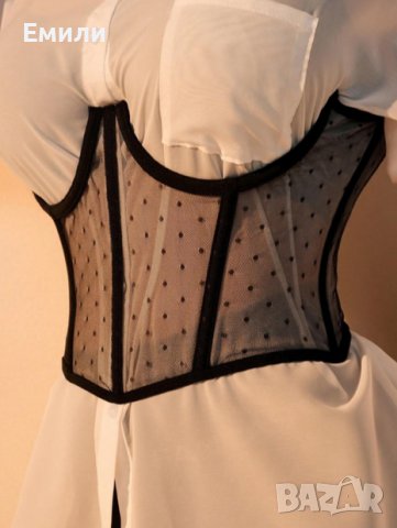 Черен прозрачен колан корсет под бюста р-р S, снимка 5 - Корсети, бюстиета, топове - 43466964