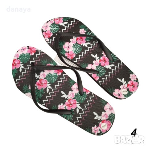 4265 Дамски джапанки с цветен принт, 36-41 номер, снимка 4 - Джапанки - 42988891