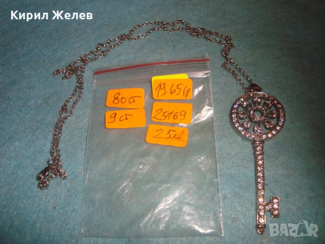 ПОСРЕБРЕНО КЛЮЧЕ - АРТ ПЕНДАНТ МЕДАЛЬОН ИНКРУСТИРАНО с ФАСЕТИРАНИ СКЪПОЦЕННИ КРИСТАЛИ 25169, снимка 6 - Колиета, медальони, синджири - 35363863
