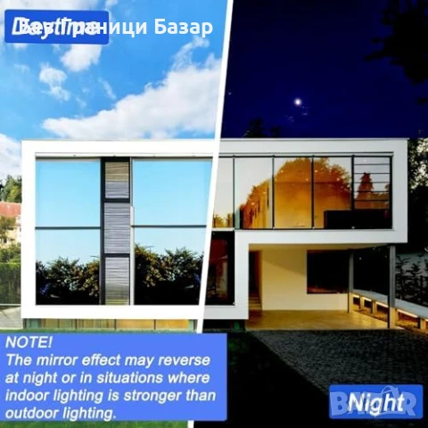 Ново Огледално фолио за прозорци 75x200 UV блокер топлинна защита дом, снимка 4 - Други стоки за дома - 51131556