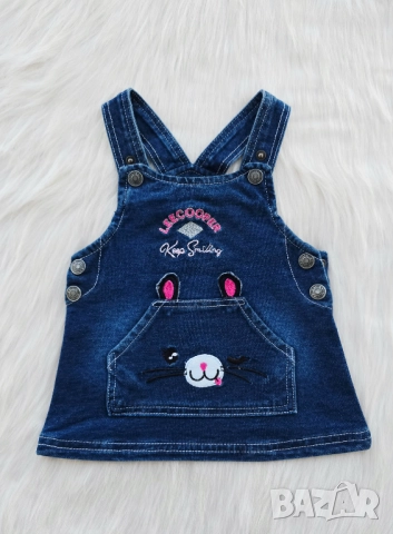 Бебешки дънков сукман 0-3 месеца, снимка 4 - Бебешки рокли - 51811796