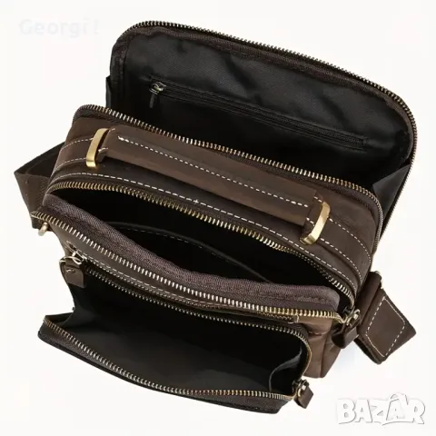 Премиум*/Мъжка Винтидж Бизнес чанта/Crazy Horse* Кафява естествена кожа!, снимка 4 - Чанти - 49776572