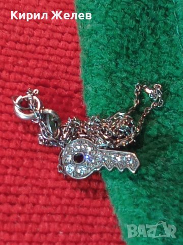 ФИНО СРЕБЪРНО КОЛИЕ - КЛЮЧЕ с ЦИРКОНИ и СРЕБЪРНА ВЕРИЖКА 925 АРТ БИЖУ 24654, снимка 2 - Колиета, медальони, синджири - 34635483