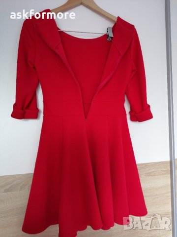 Червена малка рокля, размер С-М, снимка 2 - Рокли - 32913210