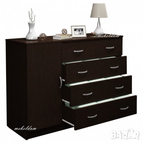 Скрин 110см. с врата и 4 чекмеджета(код-6189), снимка 3 - Скринове - 28418100