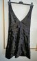 Къса рокля черна сатен, размер С, снимка 1 - Рокли - 11946422