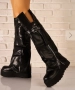 Дамски ботуши/чизми на платформа в черно-ПРОМОЦИЯ, снимка 2
