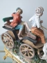 Capodimonte скулптура 45см/Каподимонте стара голяма порцеланова фигура-композиция/карета-любовници, снимка 12
