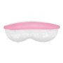Купа за бебешка храна, Прозрачна с розов капак, поставка за лъжичка, снимка 2