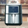 Фритюрник AirFryer Voltz, 1400W, 5.5 литра, Горещ въздух, Таймер, до 200°C, Сив, 2 ГОДИНИ ГАРАНЦИЯ, снимка 3