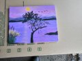 ИЗОБРАЗИТЕЛНИ Картини на платно - Пейзаж Дърво на брега- Синьо виолетов фон 30/25 - 20лв.