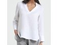 Ленена дамска блуза в бяло Enny - M, снимка 1 - Блузи с дълъг ръкав и пуловери - 43114934
