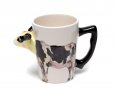 Керамична чаша - релефна крава, снимка 1