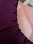 УНИКАЛНО КРАСИВА рокля в цвят марсала с пайети по ръкавите и около деколтето , снимка 5