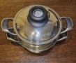 Amc готварски сет две тенджери и съд за готвене на пара, снимка 4