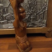 Африканска масивна дървена статуетка ръчна изработка , снимка 2 - Статуетки - 32723000