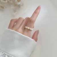 Нежен сребърен пръстен с маргаритки, снимка 3 - Пръстени - 37867721
