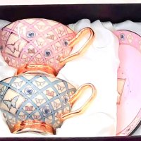 Костен порцелан чаши за двама за кафе, чай или капучино, снимка 3 - Подаръци за сватба - 31062001