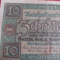 Райх банкнота 10 марки 1920г. Германия перфектна за колекционери 28265, снимка 4 - Нумизматика и бонистика - 37141961