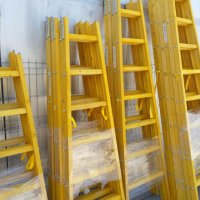 Дървена стълба двойна, подсилена с метални шпилки на всяко стъпало, снимка 6 - Градински инструменти - 28299182