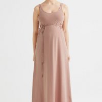 Дълга розова рокля за бременни, снимка 2 - Рокли - 37695359