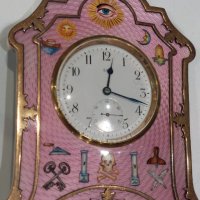 Каретен часовник-Сребърен гилеше  емайл часовник/Silver and Guilloche enamel Carriage Clock/, снимка 9 - Колекции - 38836804