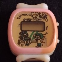 Детски модел електронен часовник рядък колекционерски от соца DISCO уникат - 26803, снимка 2 - Антикварни и старинни предмети - 36586241