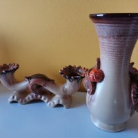 Комплект свещник и ваза, снимка 4 - Вази - 44041881