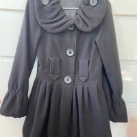 черно палто тип лале размер S, снимка 1 - Палта, манта - 6596407