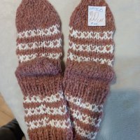 ръчно плетени детски чорапи от вълна-ходило 20 см, снимка 1 - Чорапи - 39323602