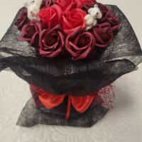 Букет със 18 сапунени рози., снимка 3 - Изкуствени цветя - 43870040