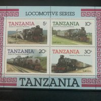 1036. Танзания 1985 ~ “ Транспорт. Локомотиви  ” ,**,MNH, снимка 1 - Филателия - 36906876