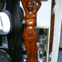 Дърворезба на женска фигура , снимка 4 - Антикварни и старинни предмети - 37126382