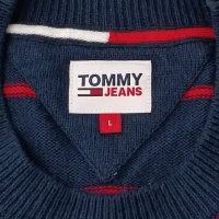 Tommy Jeans Pullover оригинален пуловер L памучен пуловер Hilfiger, снимка 4 - Пуловери - 44077784