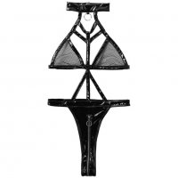 Еротичен секси кожен / латексов костюм в стил BDSM, снимка 3 - Бельо - 34297643