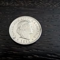 Монета - Швейцария - 20 рапен | 1991г., снимка 2 - Нумизматика и бонистика - 28053863