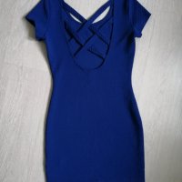 Синя рокля - безплатна доставка, снимка 2 - Рокли - 38935444