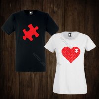 Тениски за двойки - Свети Валентин - дамска тениска + мъжка тениска , снимка 1 - Тениски - 27735751